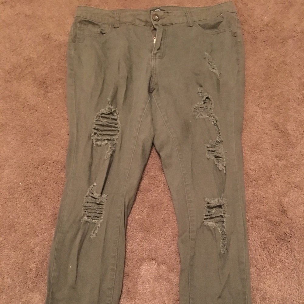 Distressed jeans